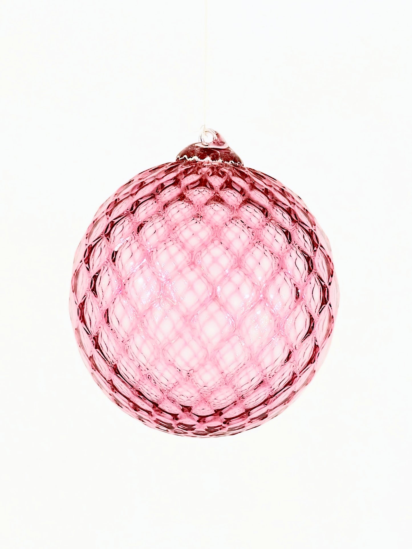 Boule de Noël en verre soufflé · rose réseau · Léon & Ulysse