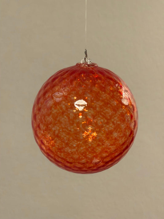 Boule de Noël — verre soufflé, orange grènetis