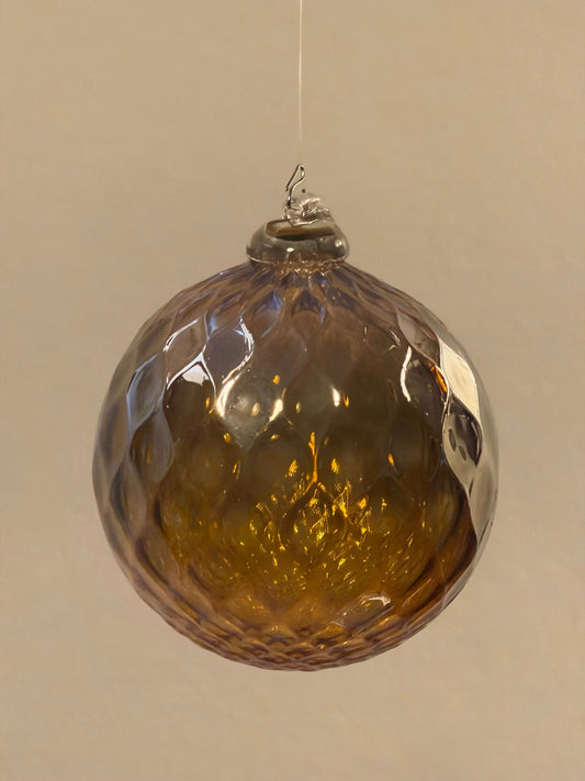 Boule de Noël — verre soufflé, fumé ambré