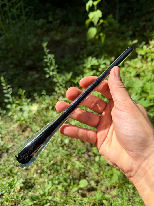 Goutte en verre soufflé — fumé noir