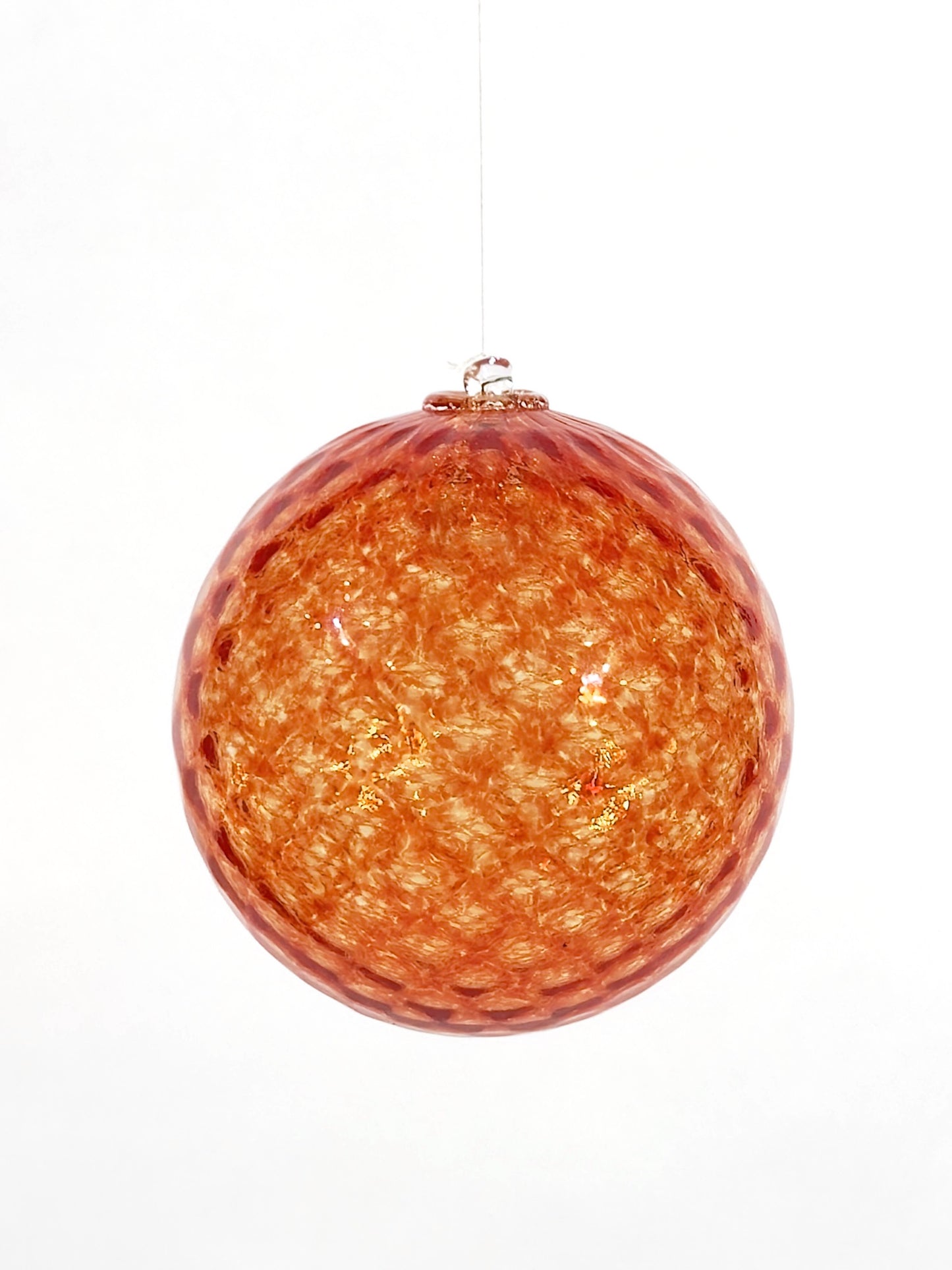 Boule de Noël en verre soufflé · orange grènetis · Léon & Ulysse