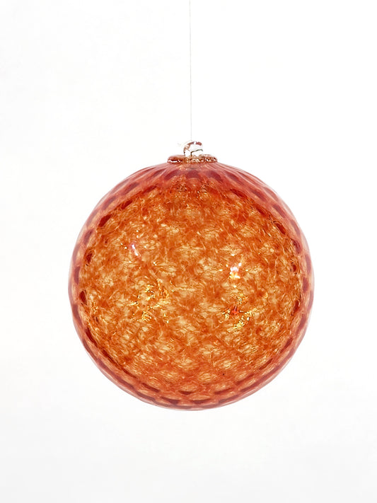 Boule de Noël en verre soufflé · orange grènetis · Léon & Ulysse