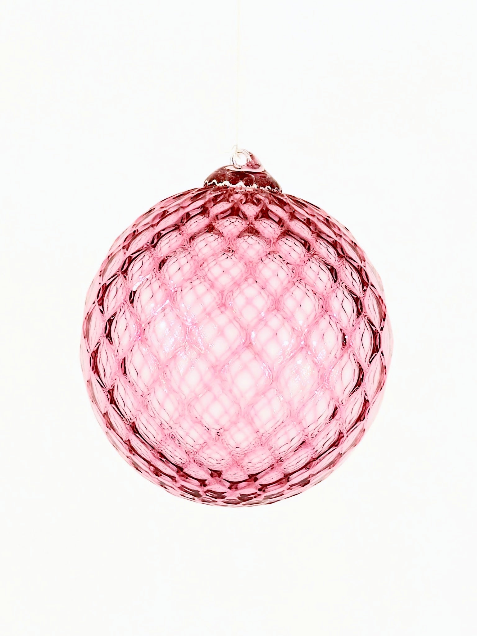 Boule de Noël en verre soufflé · rose réseau · Léon & Ulysse