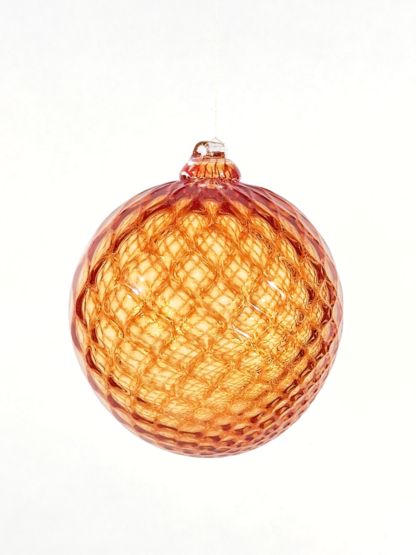 Boule de Noël en verre soufflé · ambre réseau · Léon & Ulysse