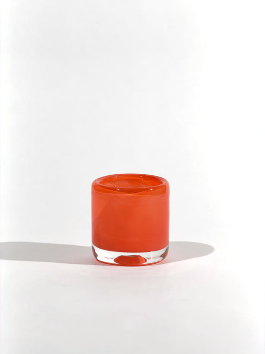 Bougeoir en verre soufflé · rouge corail · Léon & Ulysse